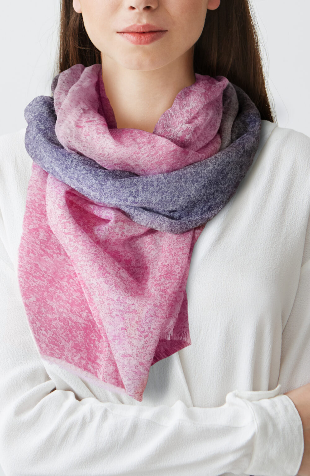 Women scarf with violet and pink color shades