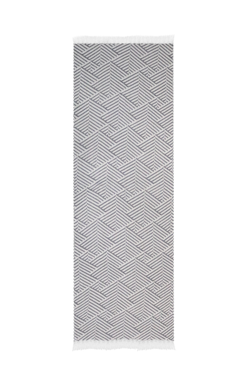 Women scarf grey with geometric design - Image 3