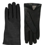 Women gloves 100% lambskin lining in cashmere. Black color.