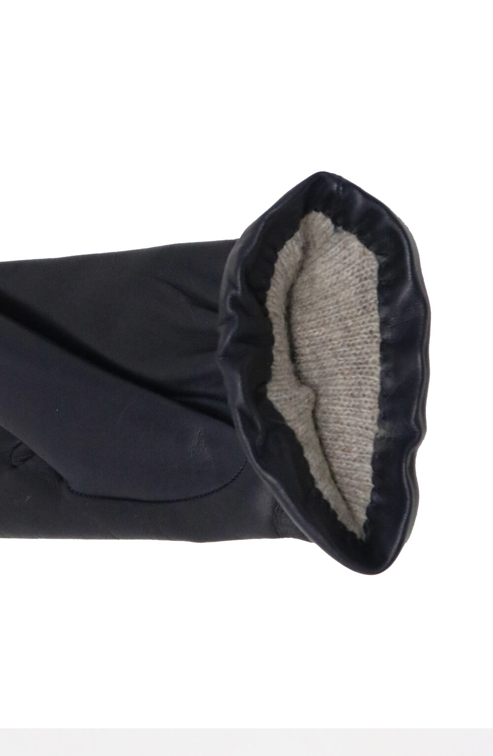 Women gloves 100% lambskin lined in pure cashmere. Blue color with bow. - Image 4