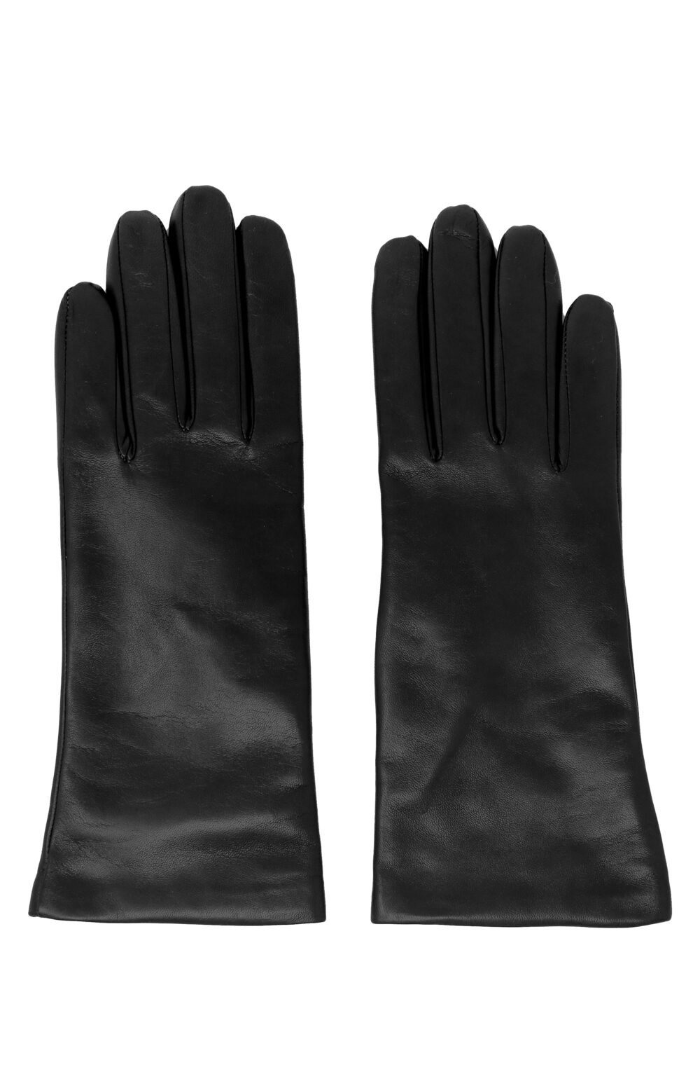 Women gloves 100% lambskin lined in pure cashmere. Black color. - Image 3