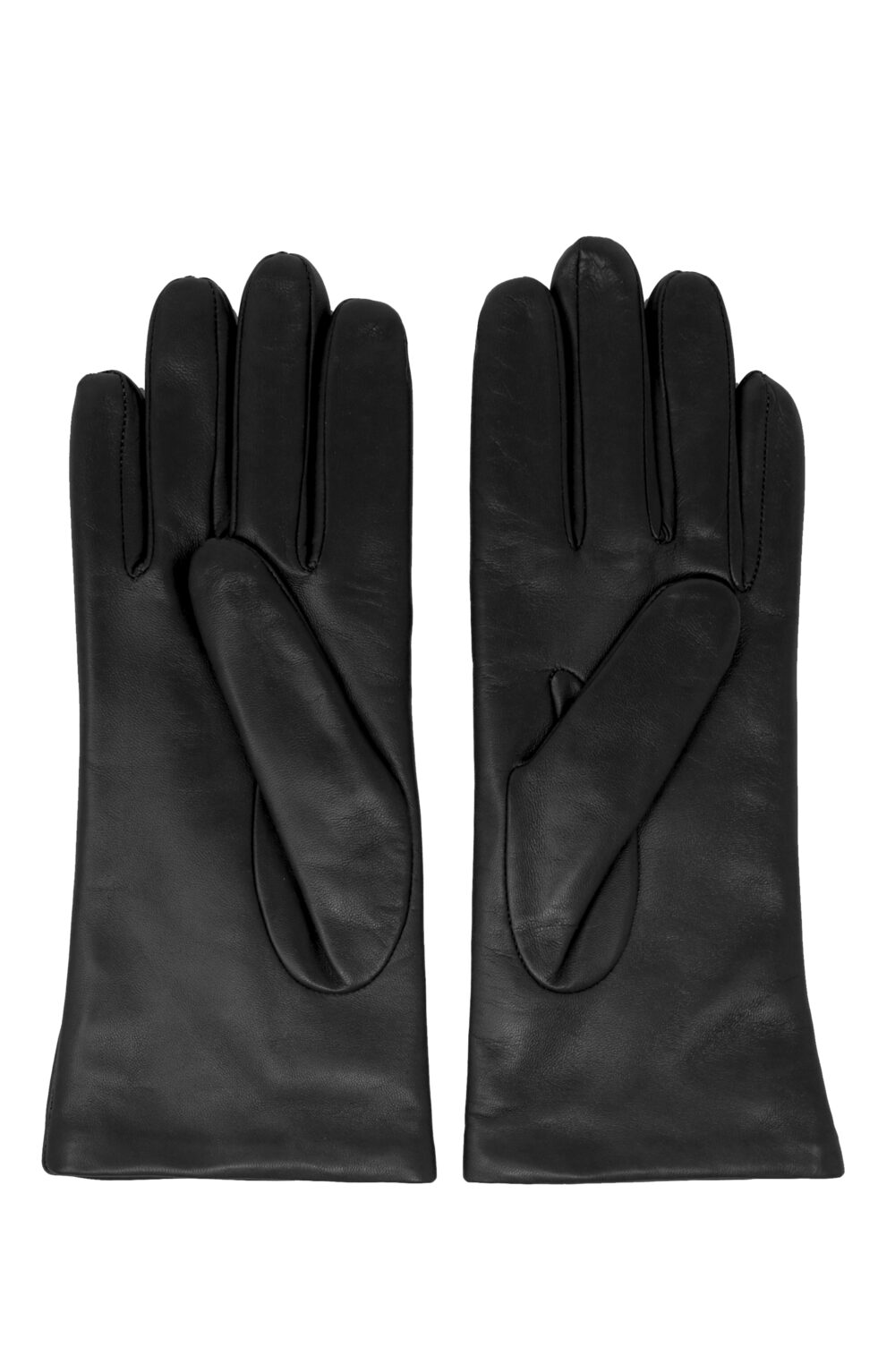 Women gloves 100% lambskin lined in pure cashmere. Black color. - Image 2