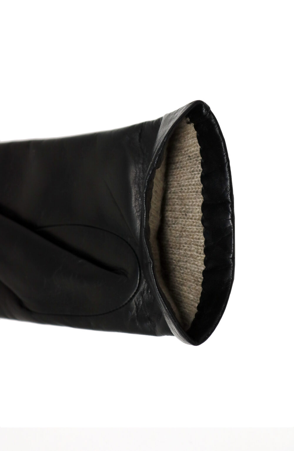 Women gloves 100% lambskin lined in pure cashmere. Black color. - Image 4
