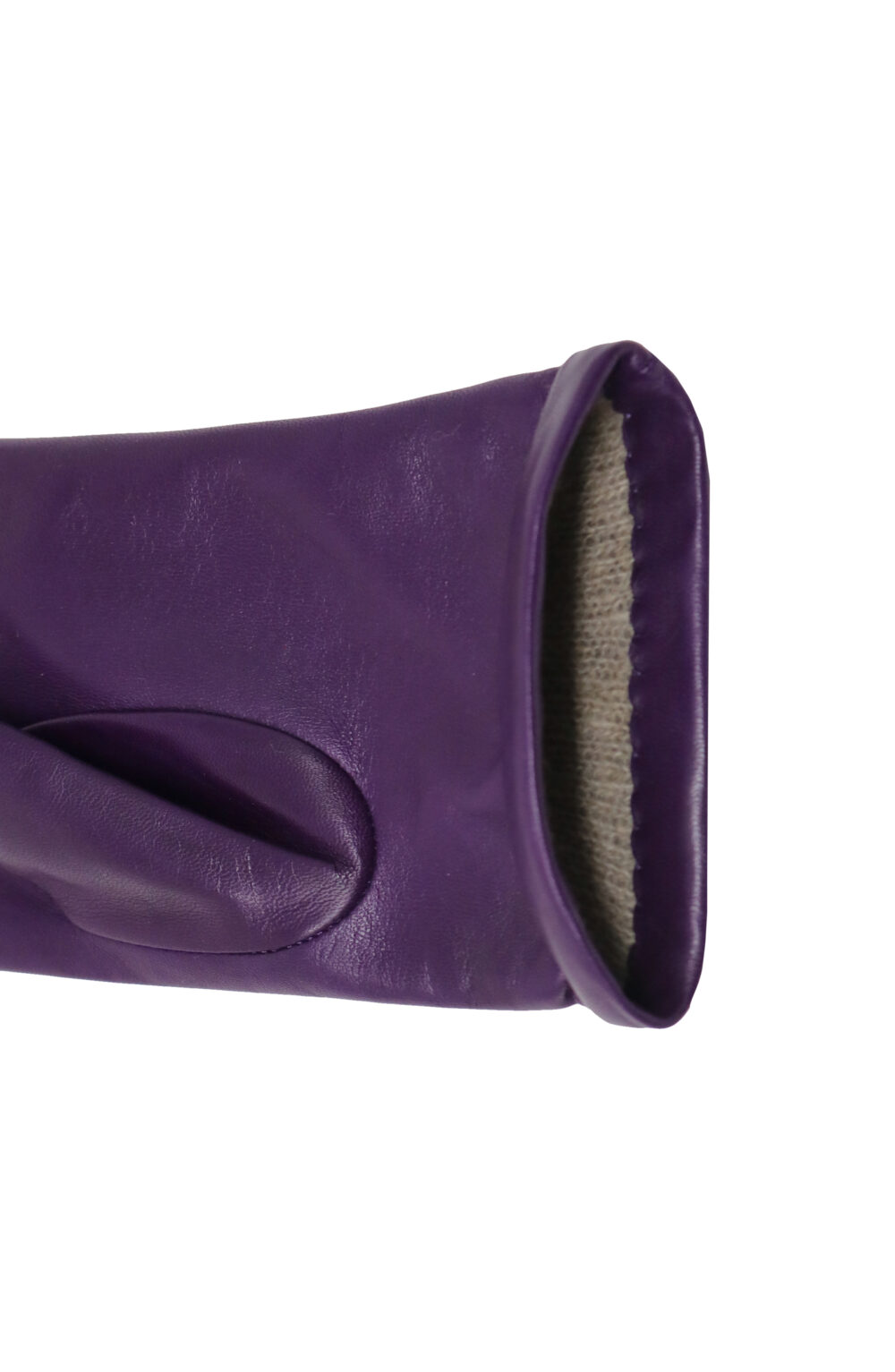 Women gloves 100% lambskin lined in pure cashmere. Purple color. - Image 3