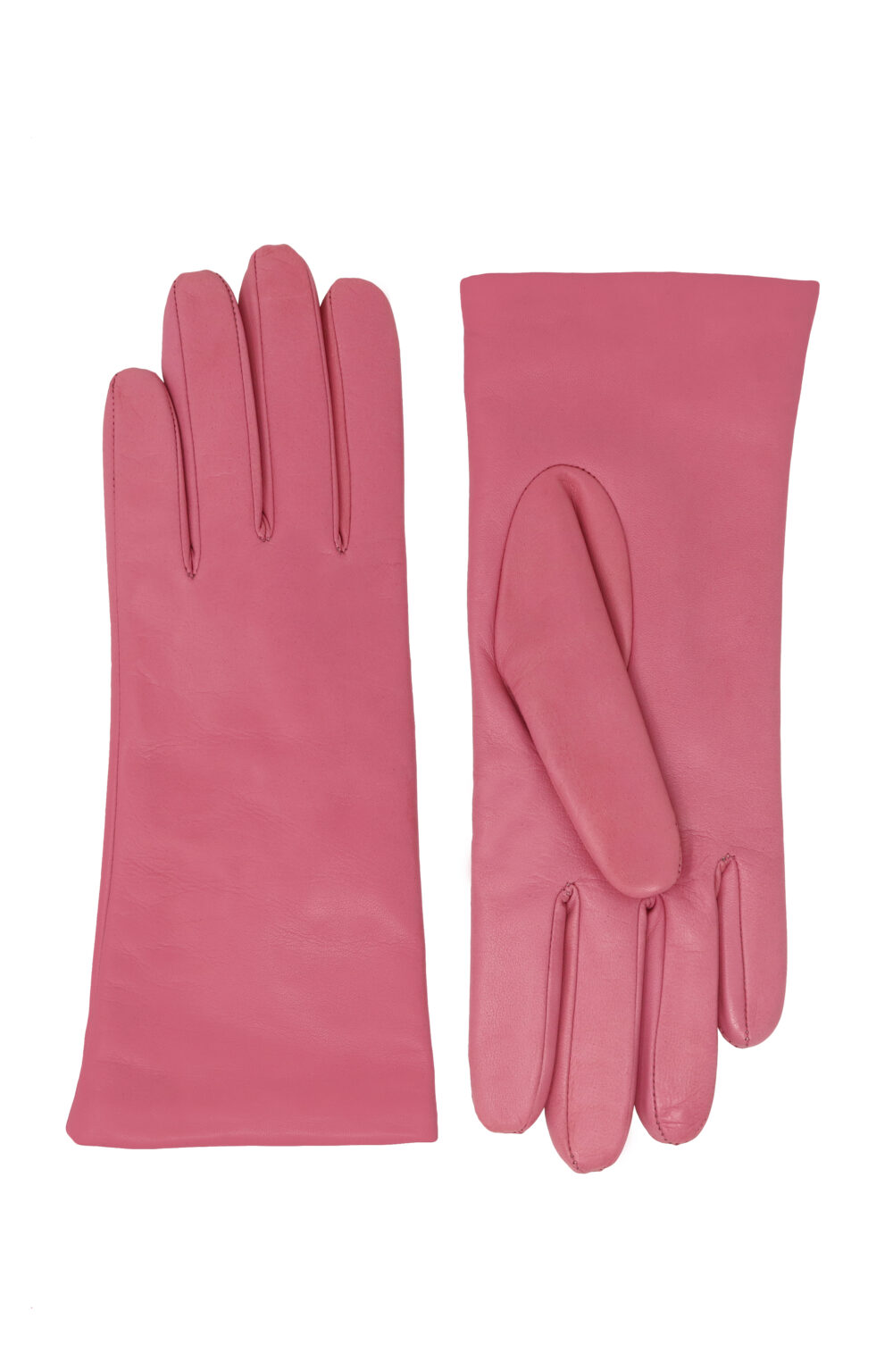 Women gloves 100% lambskin lined in pure cashmere. Pink color.