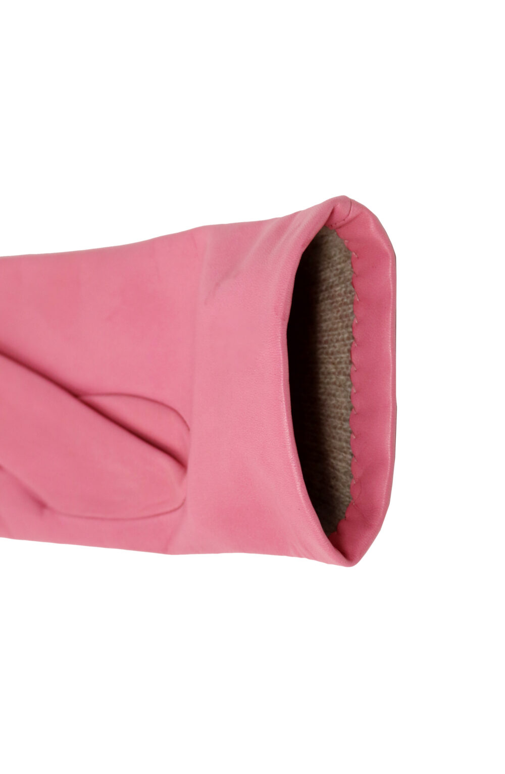 Women gloves 100% lambskin lined in pure cashmere. Pink color. - Image 4