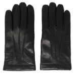 Men gloves 100% lambskin lined in pure cashmere. Black color.