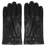 Men gloves 100% lambskin lined in pure cashmere. Black color. - Image 3