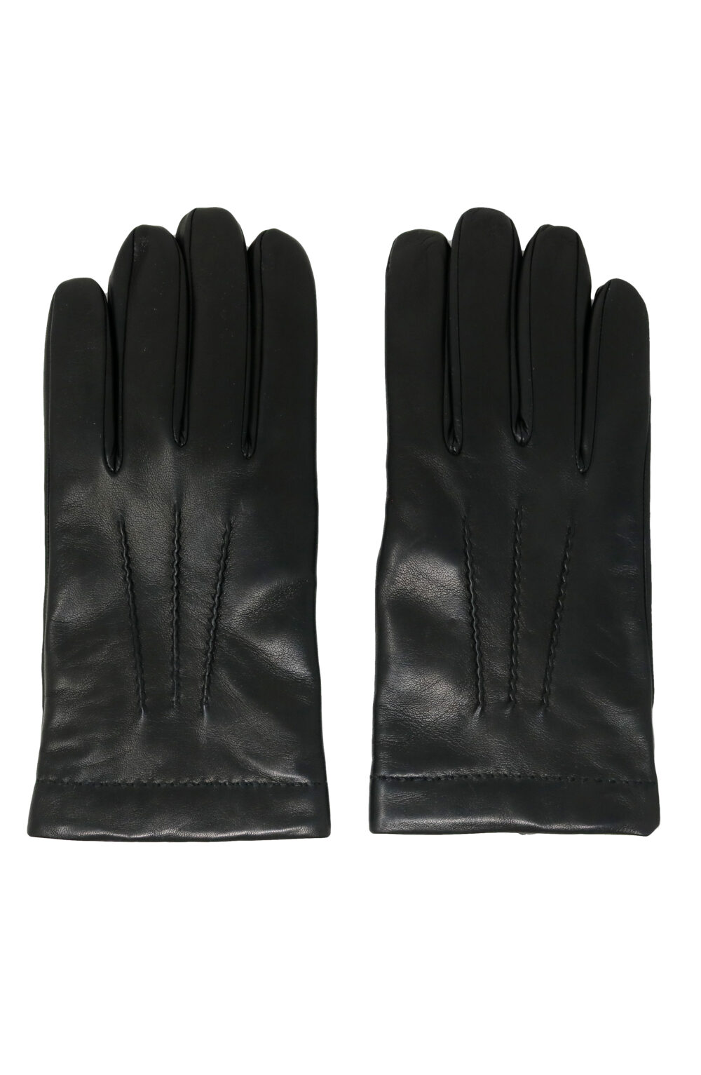Men gloves 100% lambskin lined in pure cashmere. Black color.