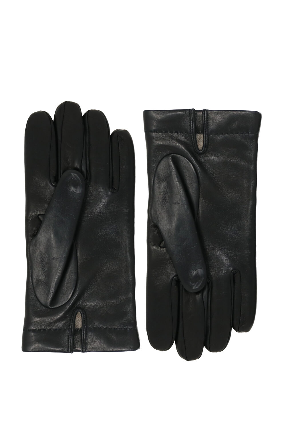 Men gloves 100% lambskin lined in pure cashmere. Black color. - Image 2