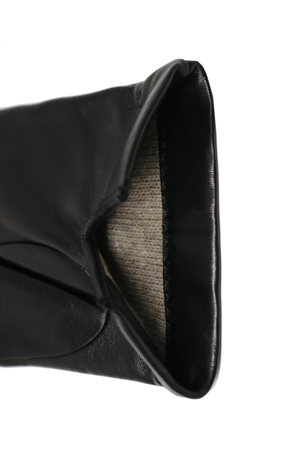 Men gloves 100% lambskin lined in pure cashmere. Black color. - Image 4