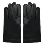 Men gloves 100% lambskin lined in cashmere. Black color. - Image 2