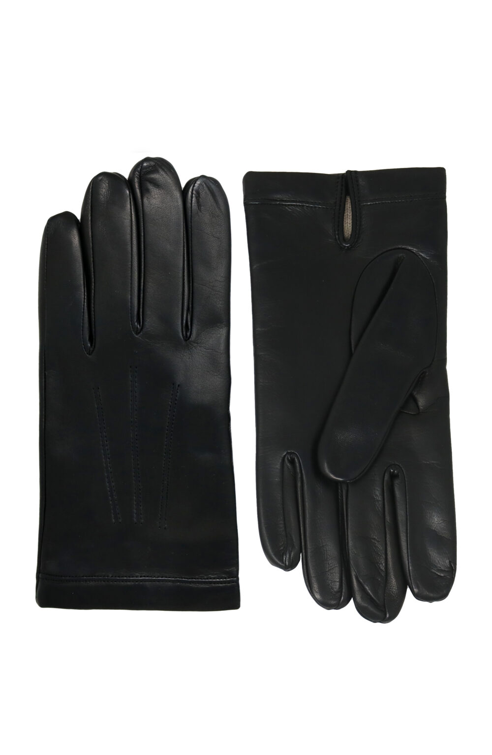 Men gloves 100% lambskin lined in cashmere. Black color.