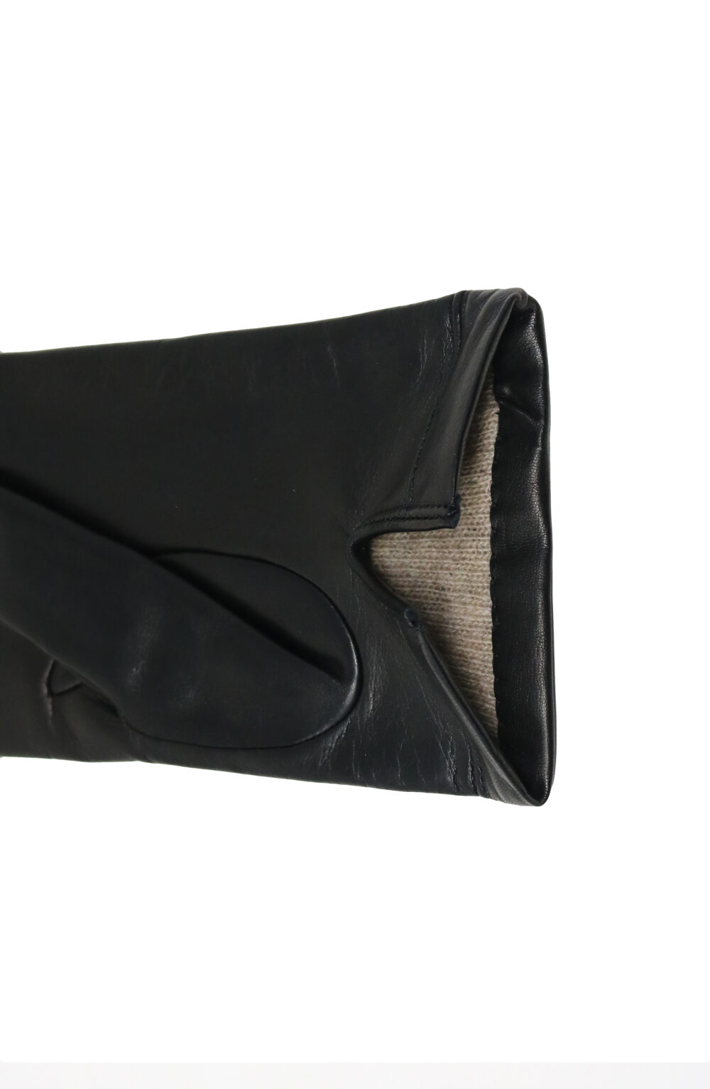 Men gloves 100% lambskin lined in cashmere. Black color. - Image 4