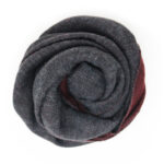 Winter women scarf, bordeaux and grey color - Image 3