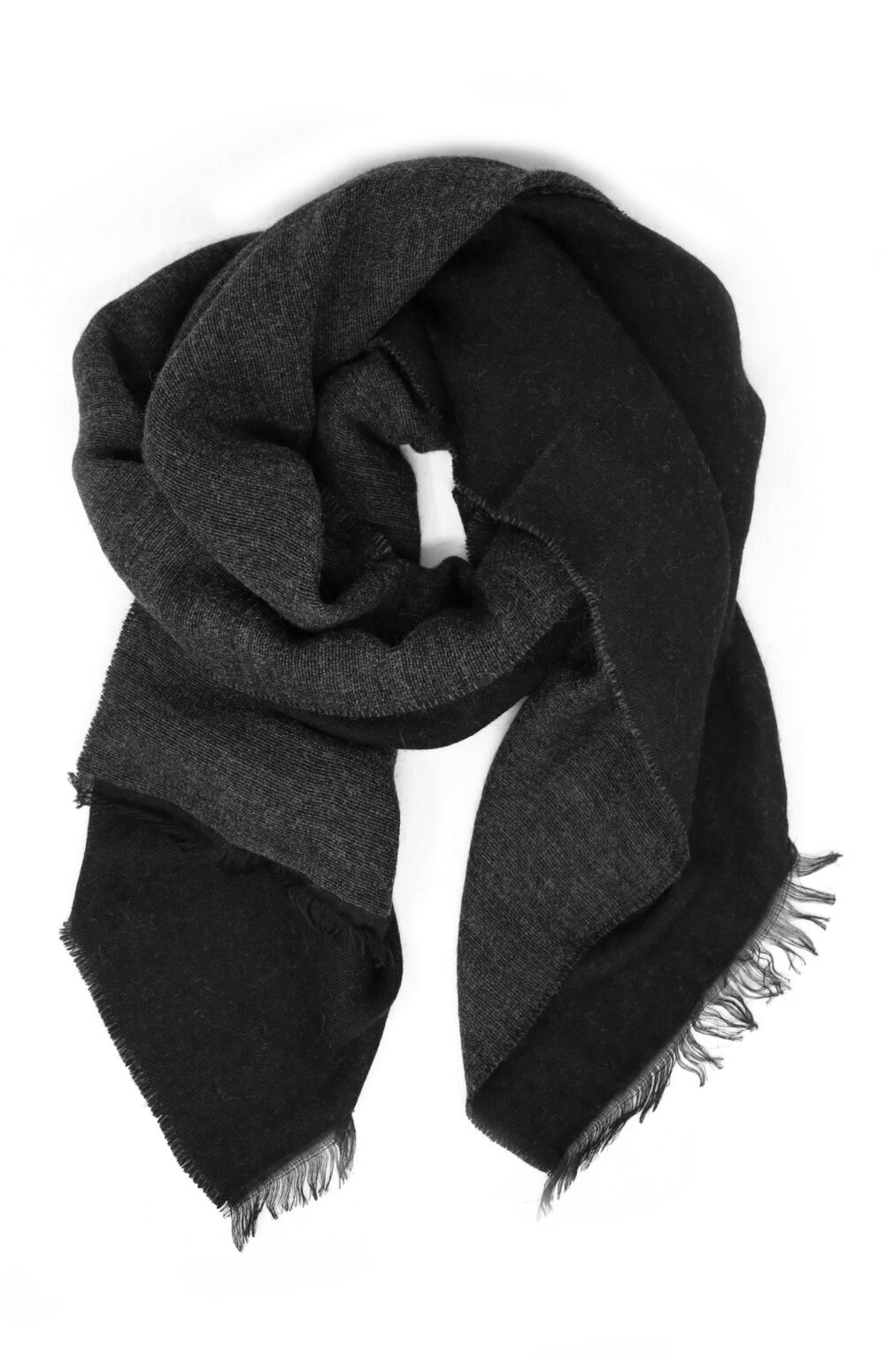Winter women scarf, black and grey color - Image 2