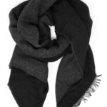 Winter women scarf, black and grey color - Image 2