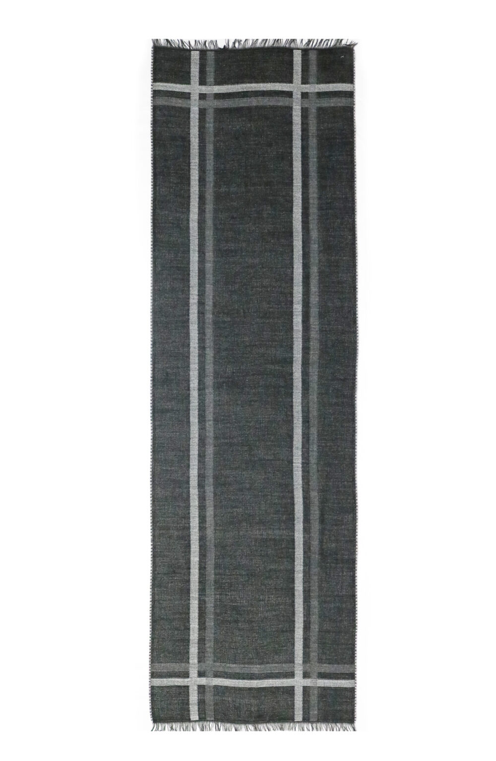 Women Scarf yarn dye, light and dark grey color - Image 4