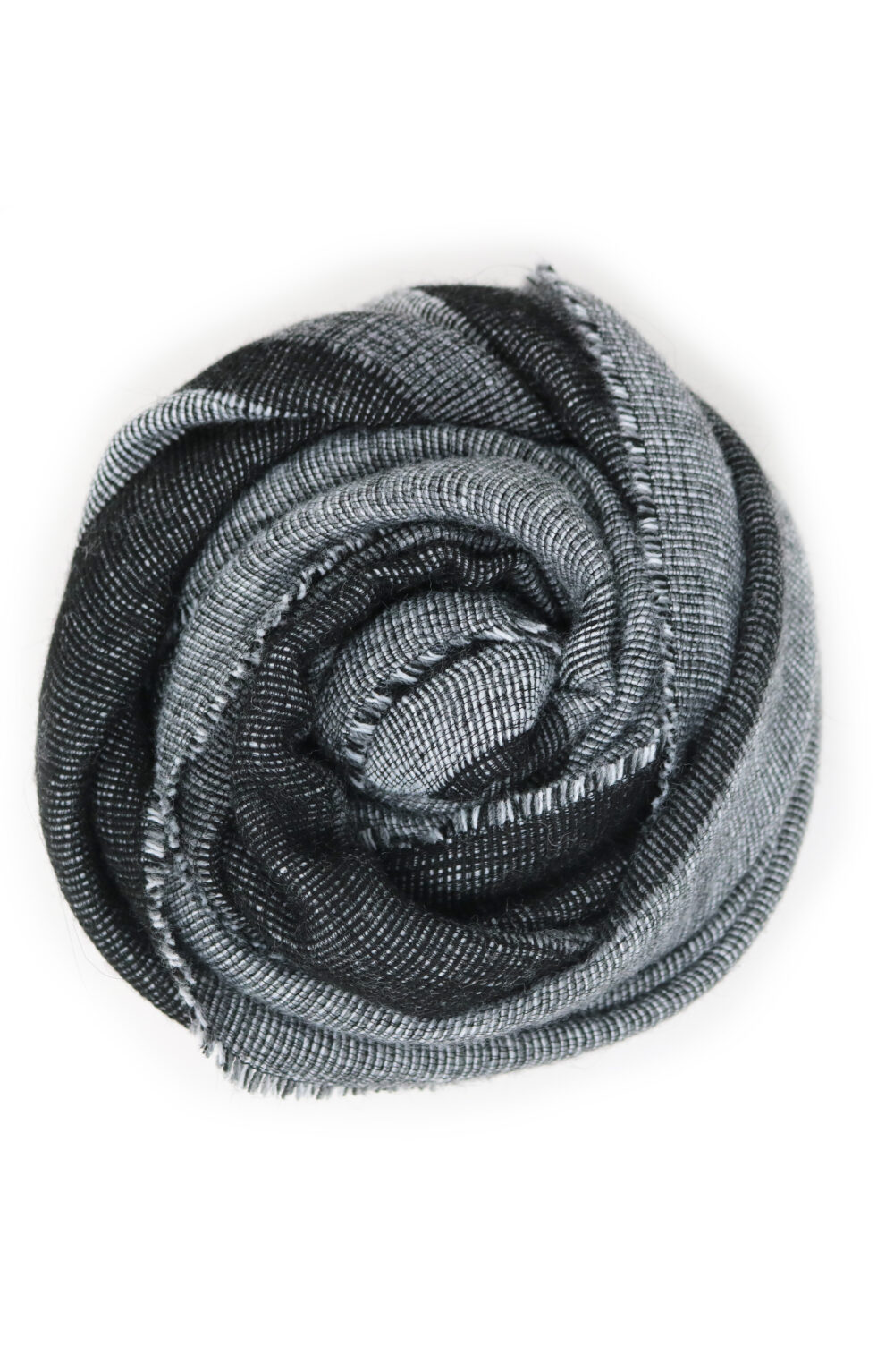 Women Scarf yarn dye, light and dark grey color - Image 3