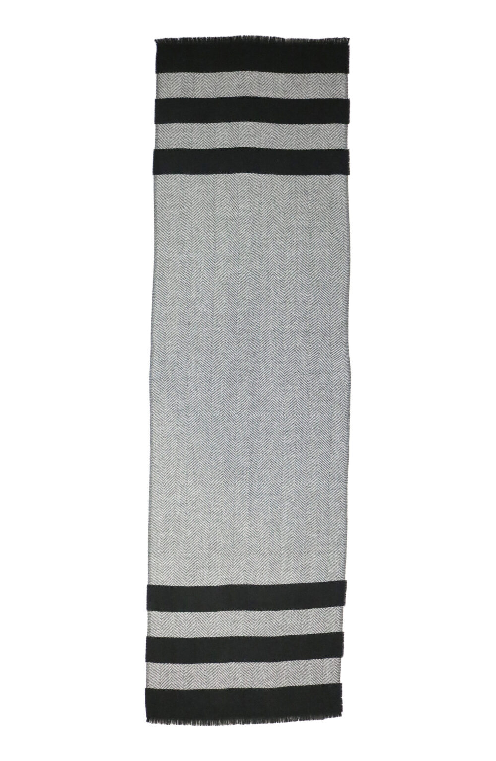 Women scarf yarn dyed ecru and black color - Image 4