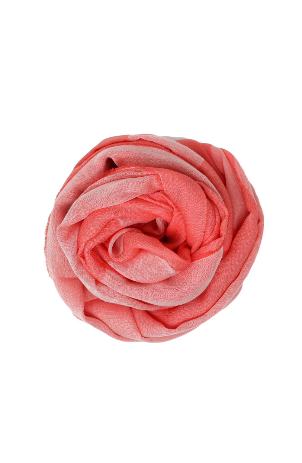 Women scarf coral color with big pois - Image 3
