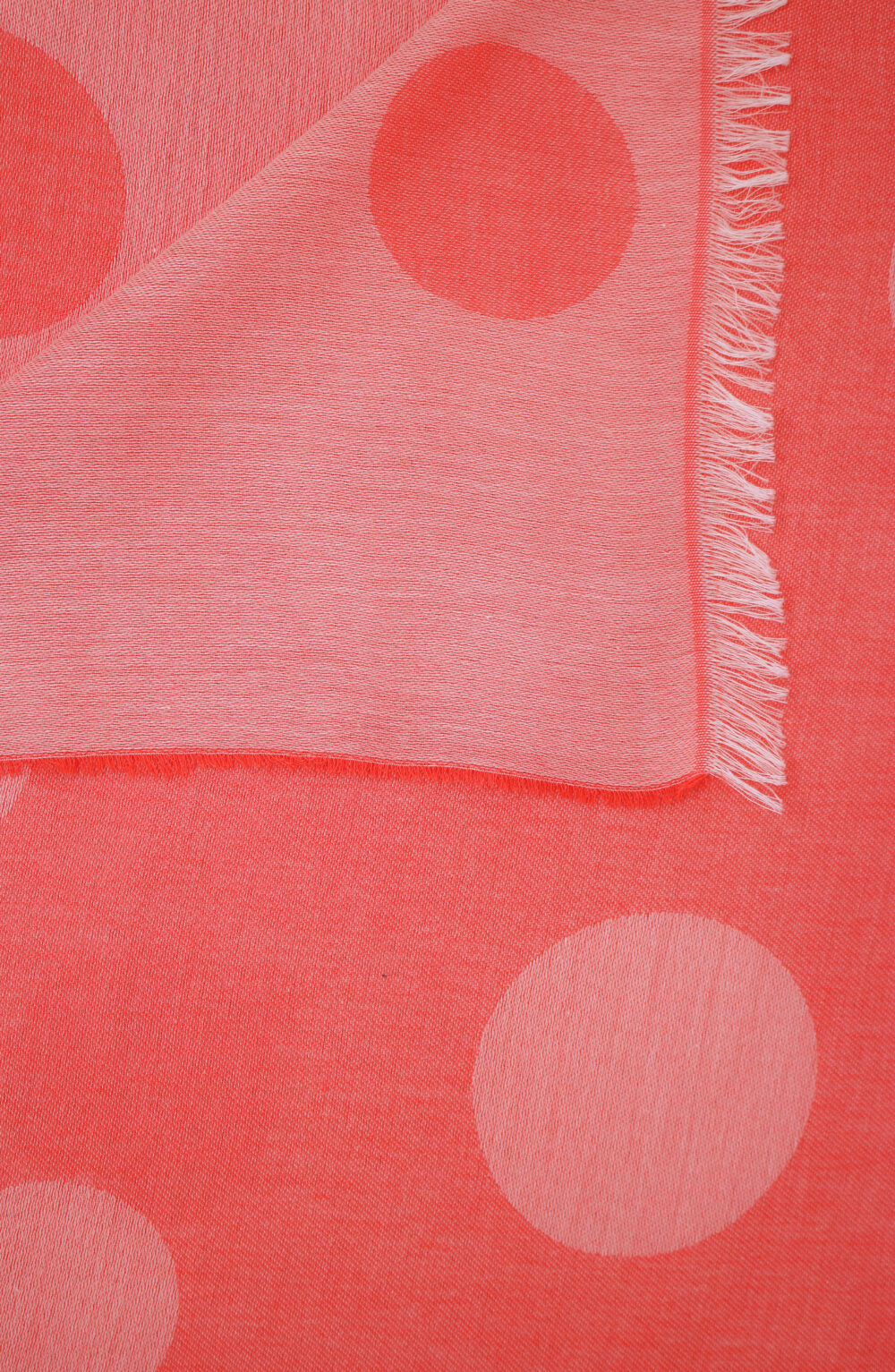 Women scarf coral color with big pois - Image 5