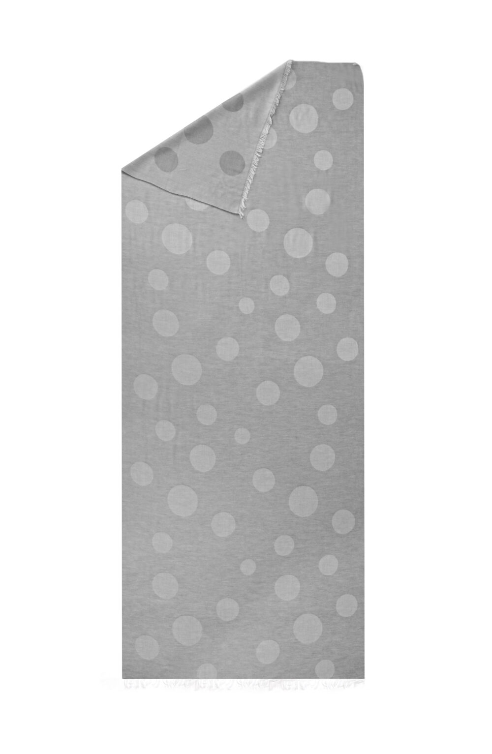 Women scarf grey color with big pois - Image 4