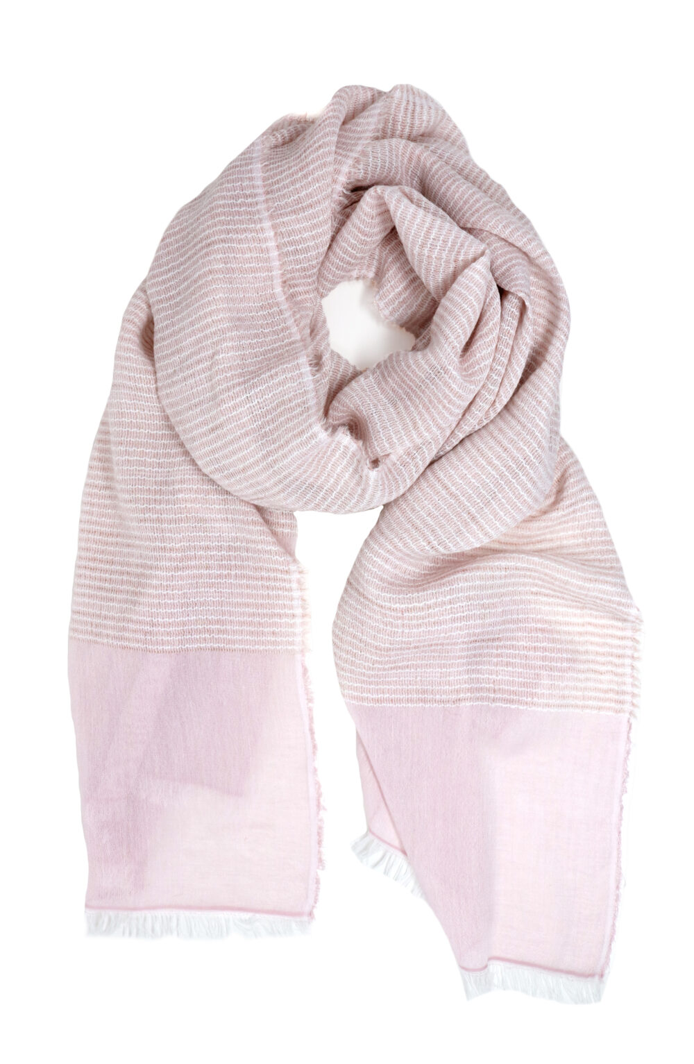 Women scarf taupe color with stripes - Image 2