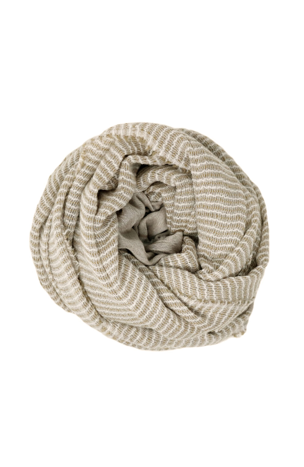 Women scarf taupe color with stripes - Image 3