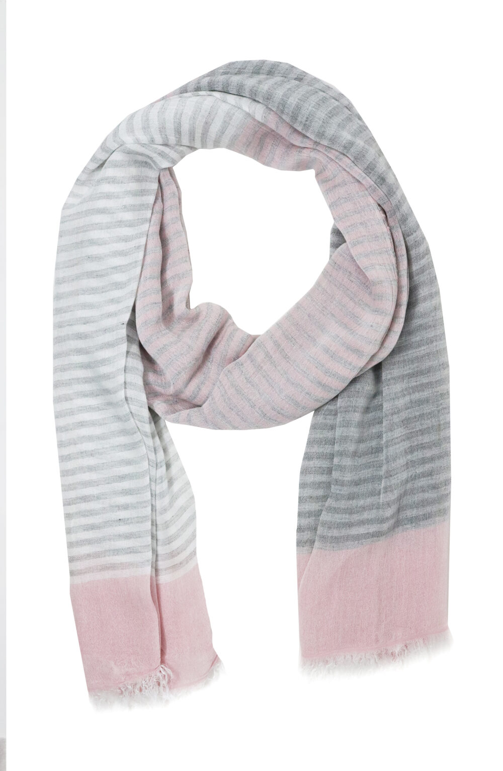 Women scarf pink, grey and white color - Image 2