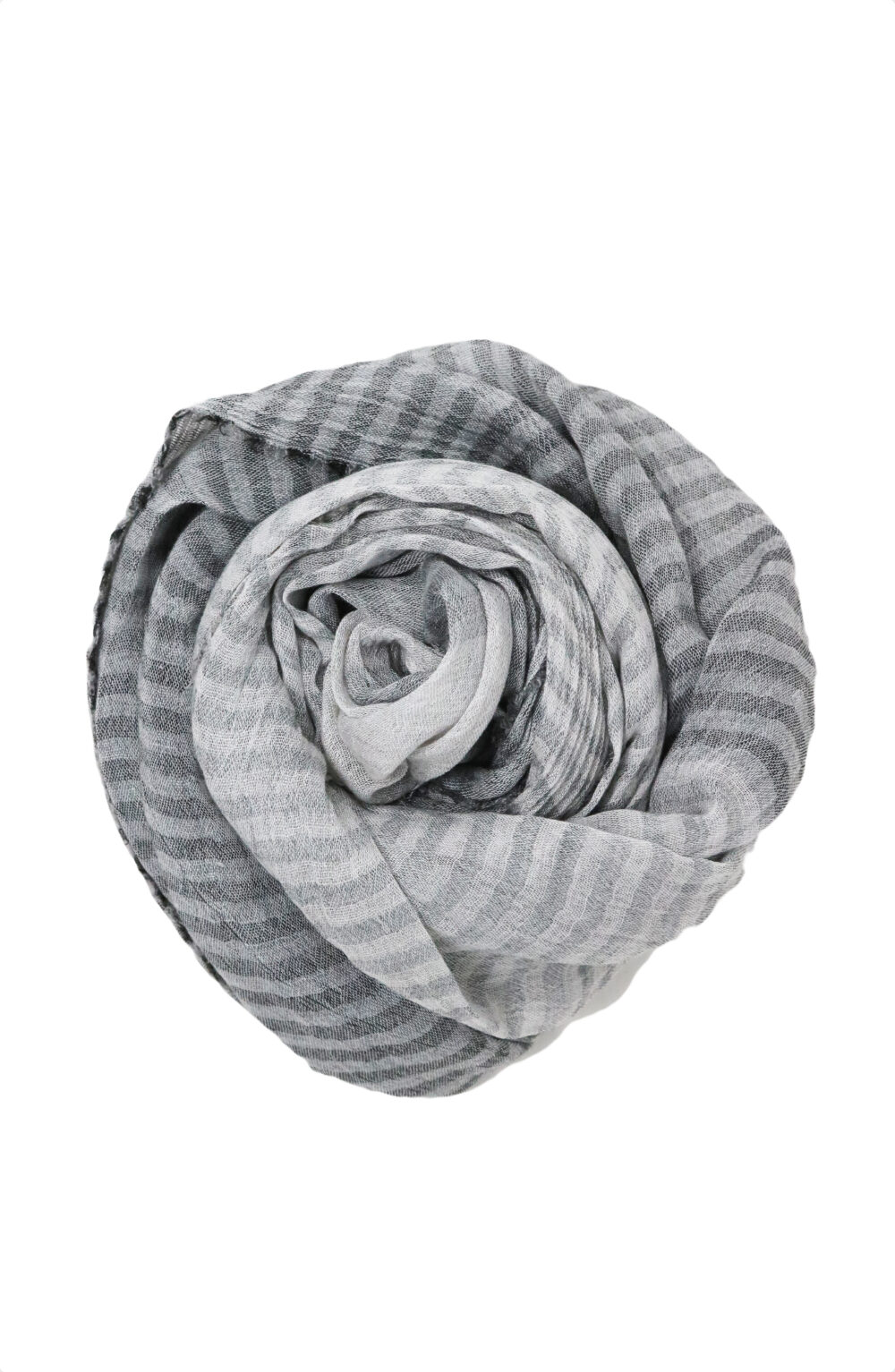 Women scarf white and light grey color - Image 3