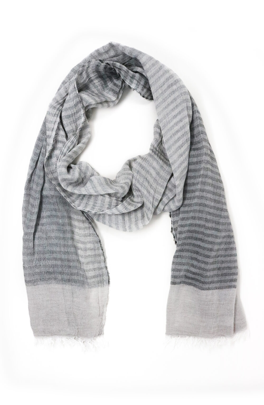 Women scarf white and light grey color - Image 2