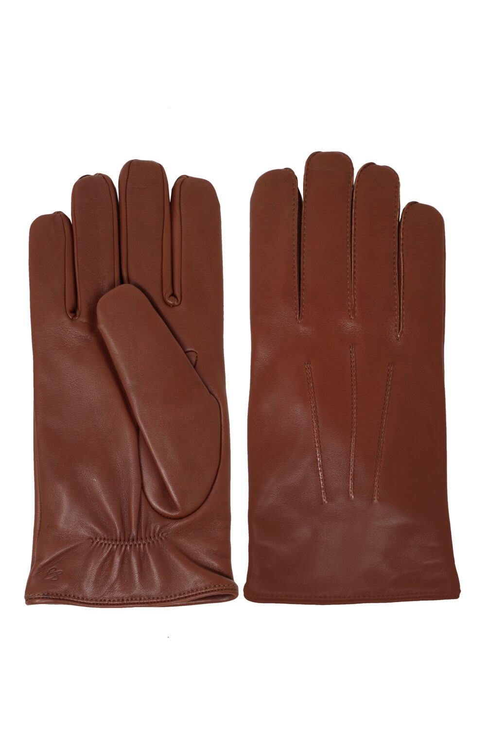 Men gloves 100% lambskin lined in cashmere. Brown color. - Image 2