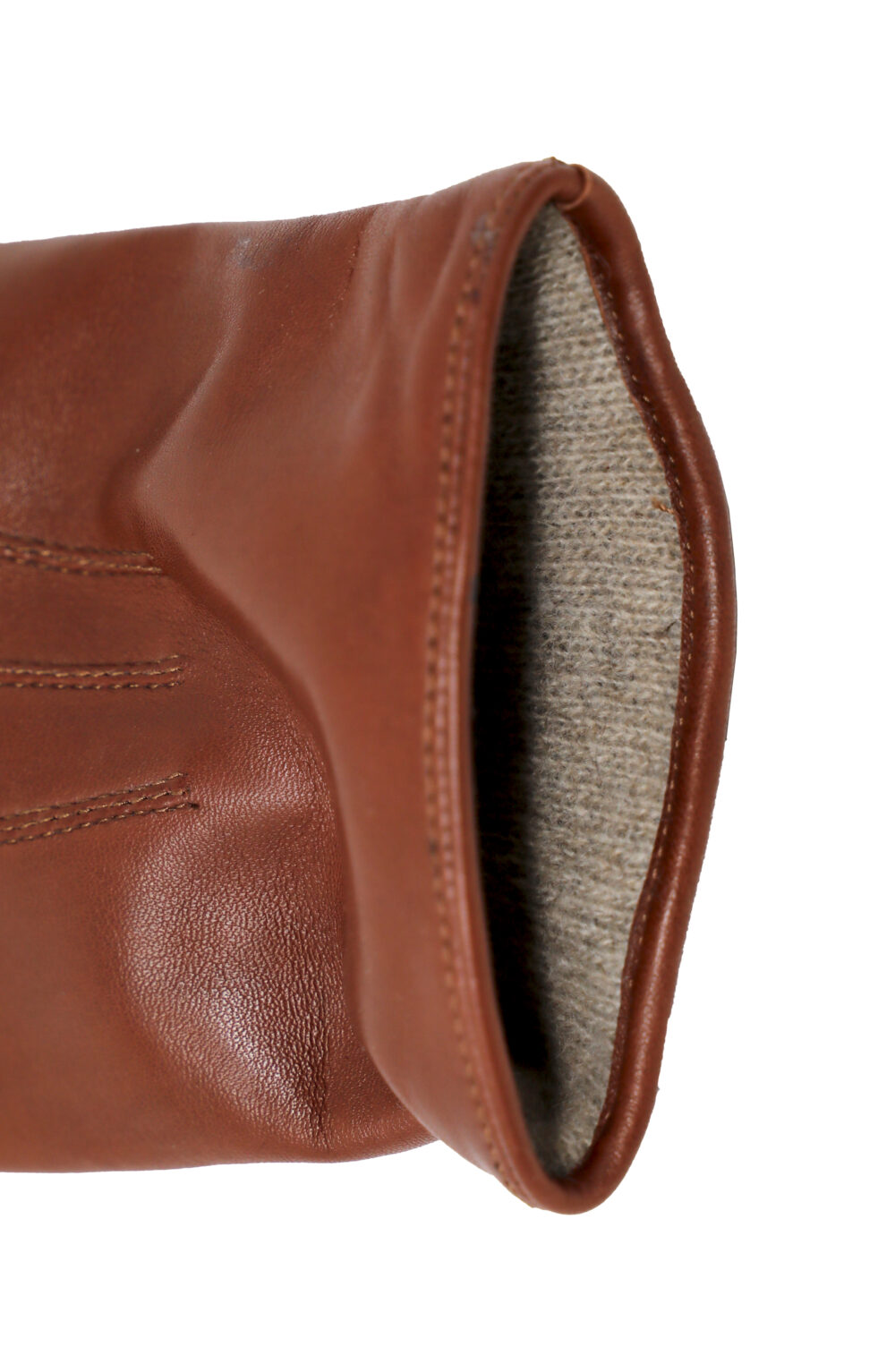Men gloves 100% lambskin lined in cashmere. Brown color. - Image 3