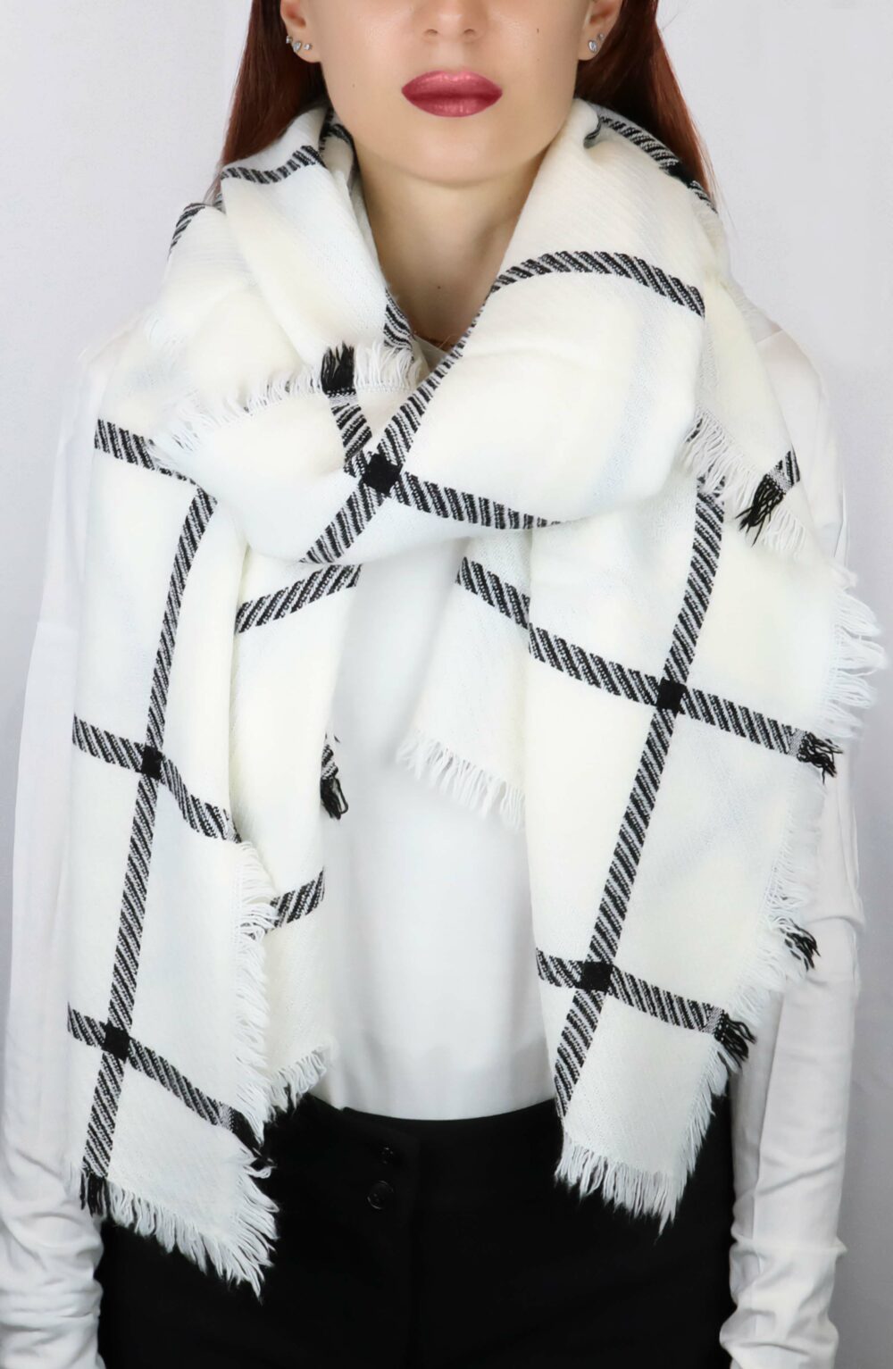 Elegant Women scarf yarn dyed jacquard