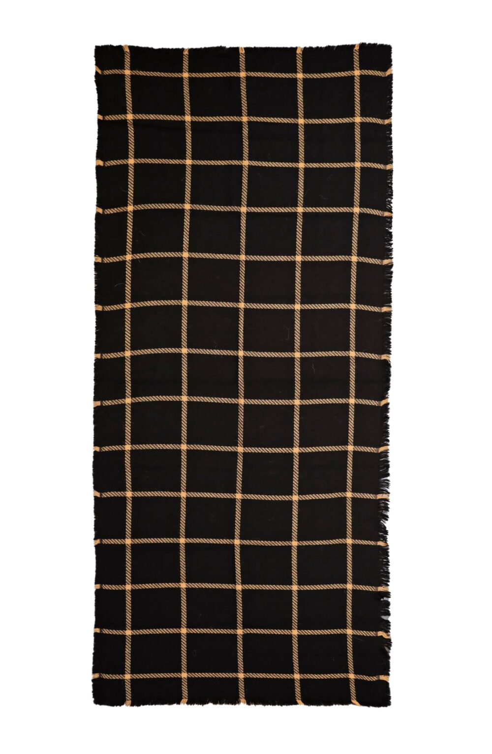 Elegant Women scarf yarn dyed jacquard black - Image 2