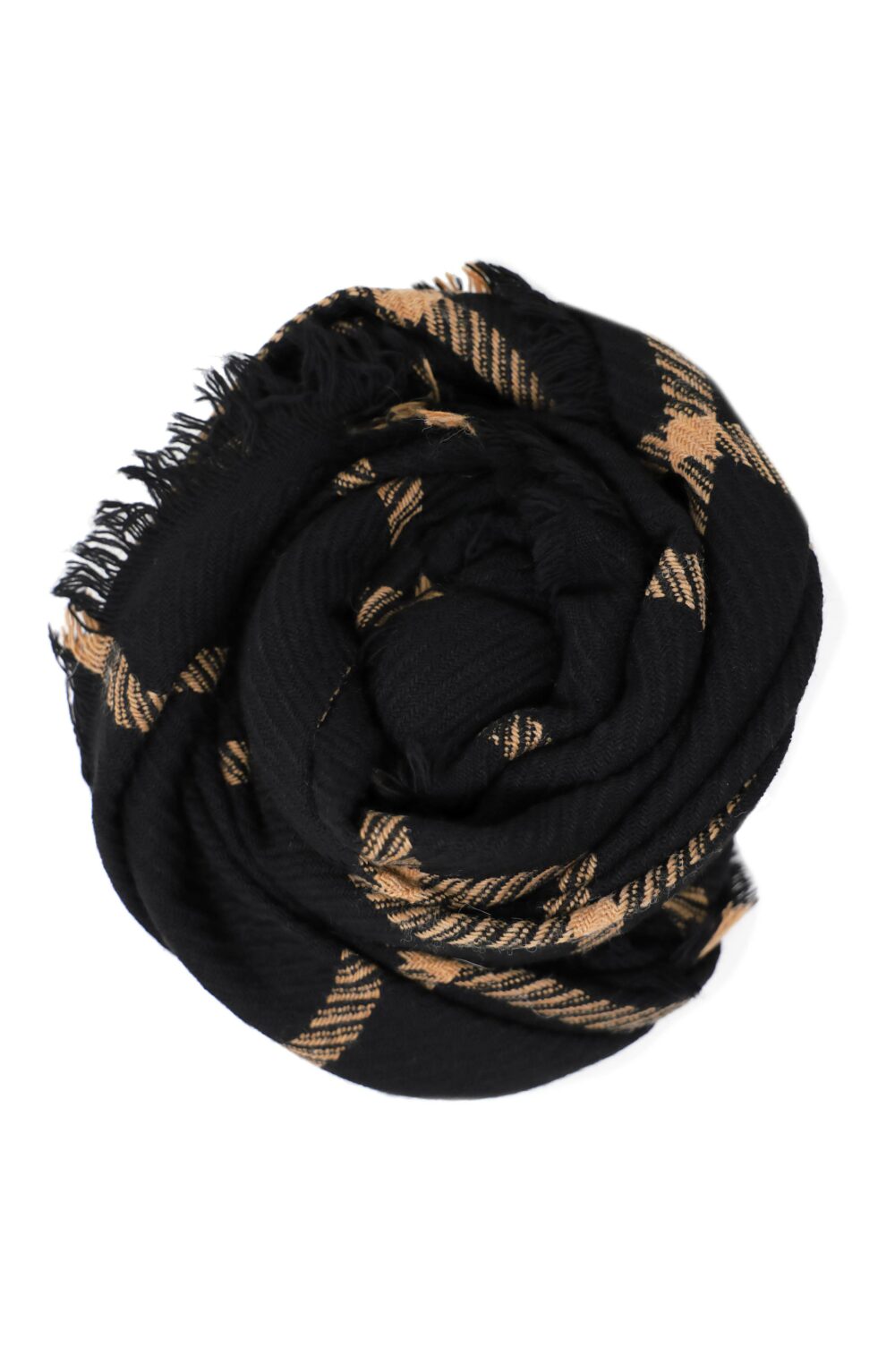 Elegant Women scarf yarn dyed jacquard black - Image 3