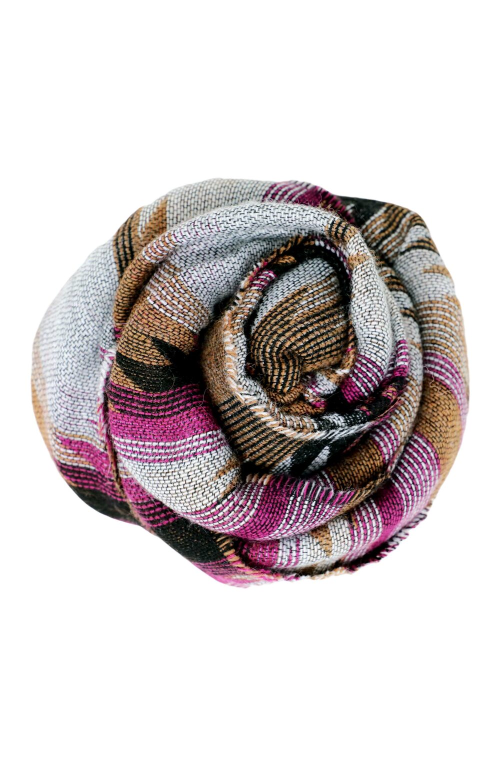 Elegant Women scarf abstract shapes fuchsia - Image 3
