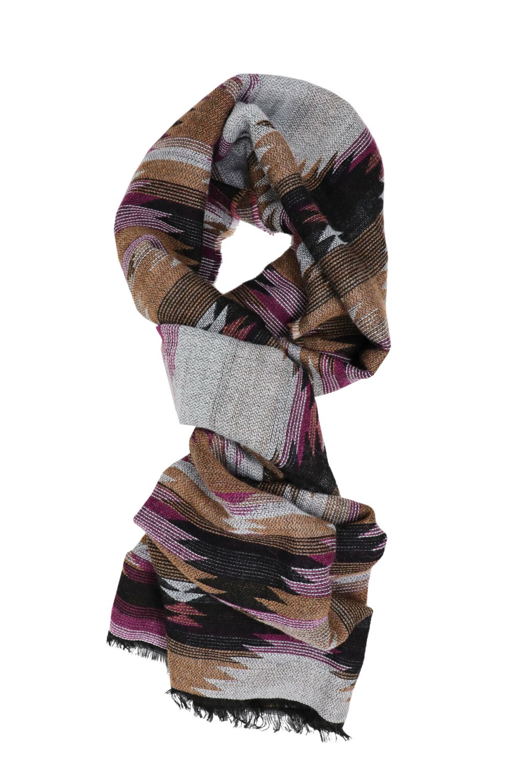 Elegant Women scarf abstract shapes fuchsia - Image 4