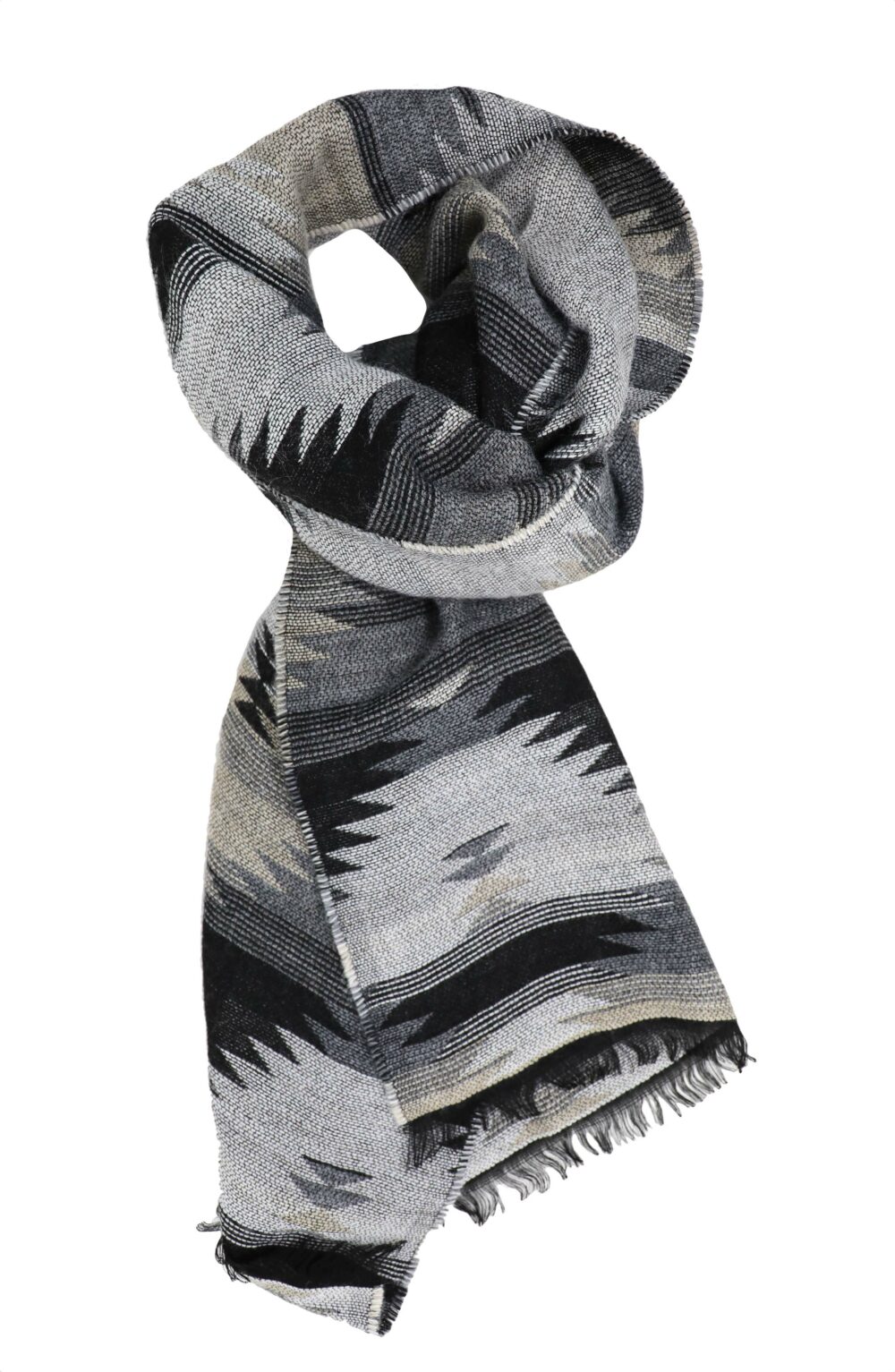 Elegant Women scarf abstract shapes grey - Image 2