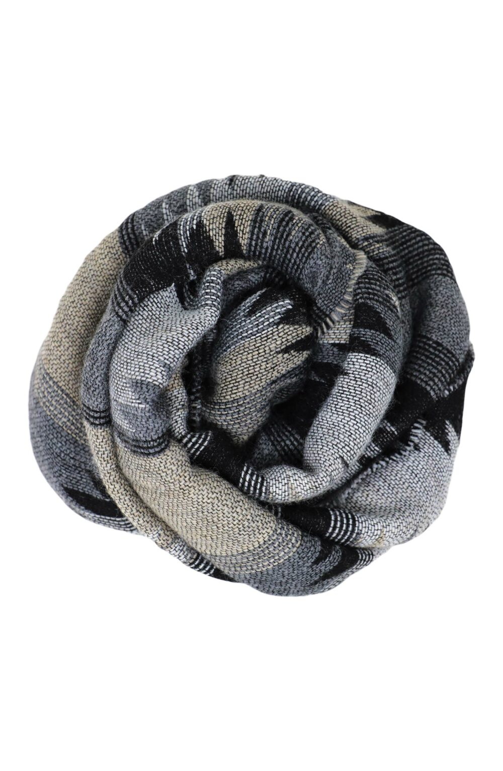 Elegant Women scarf abstract shapes grey - Image 3