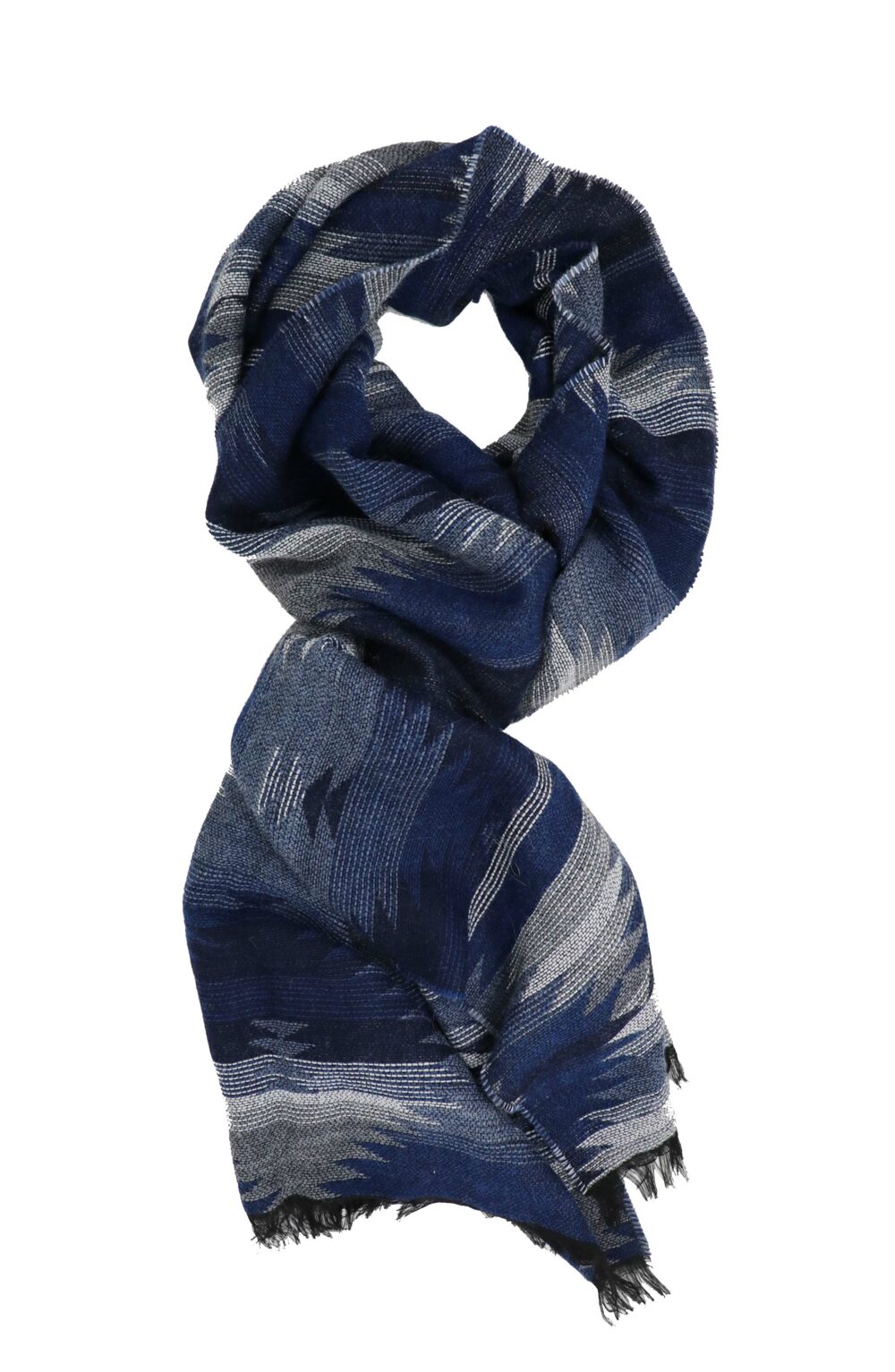 Elegant Women scarf abstract shapes blue - Image 4