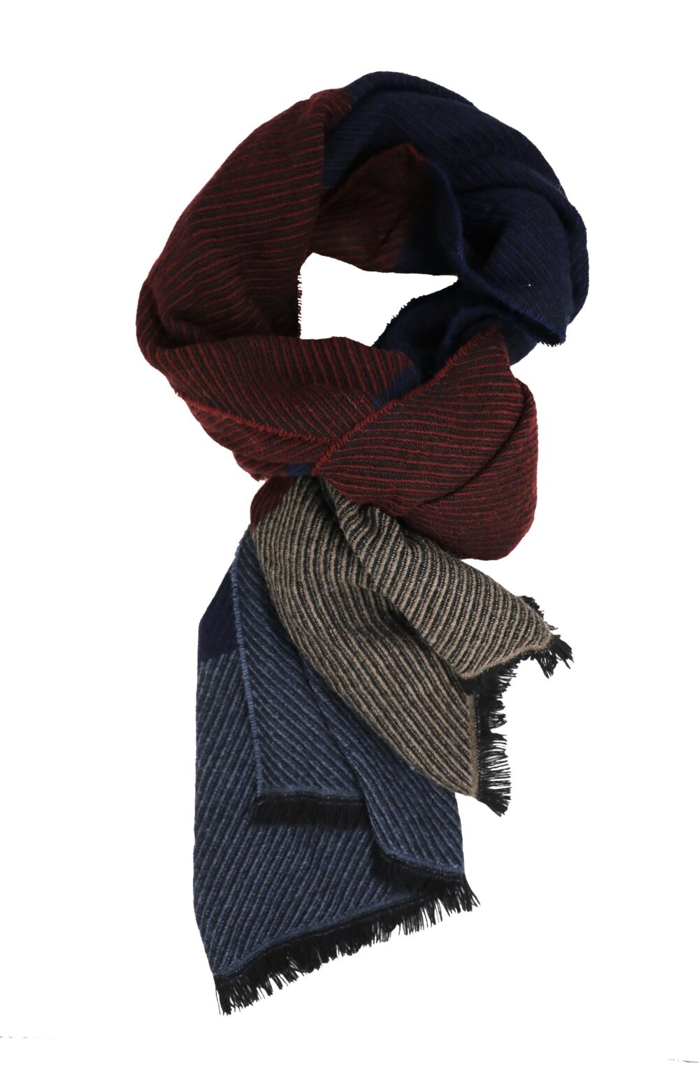 Elegant Women scarf stripped pattern bordeaux - Image 4