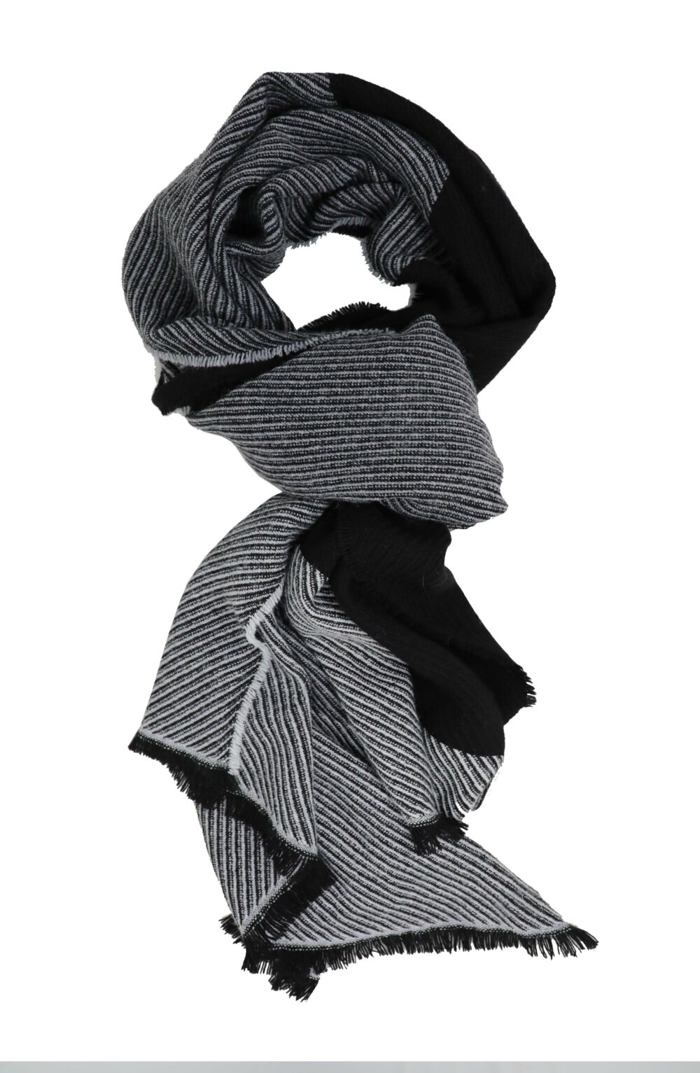 Elegant Women scarf stripped pattern black - Image 2
