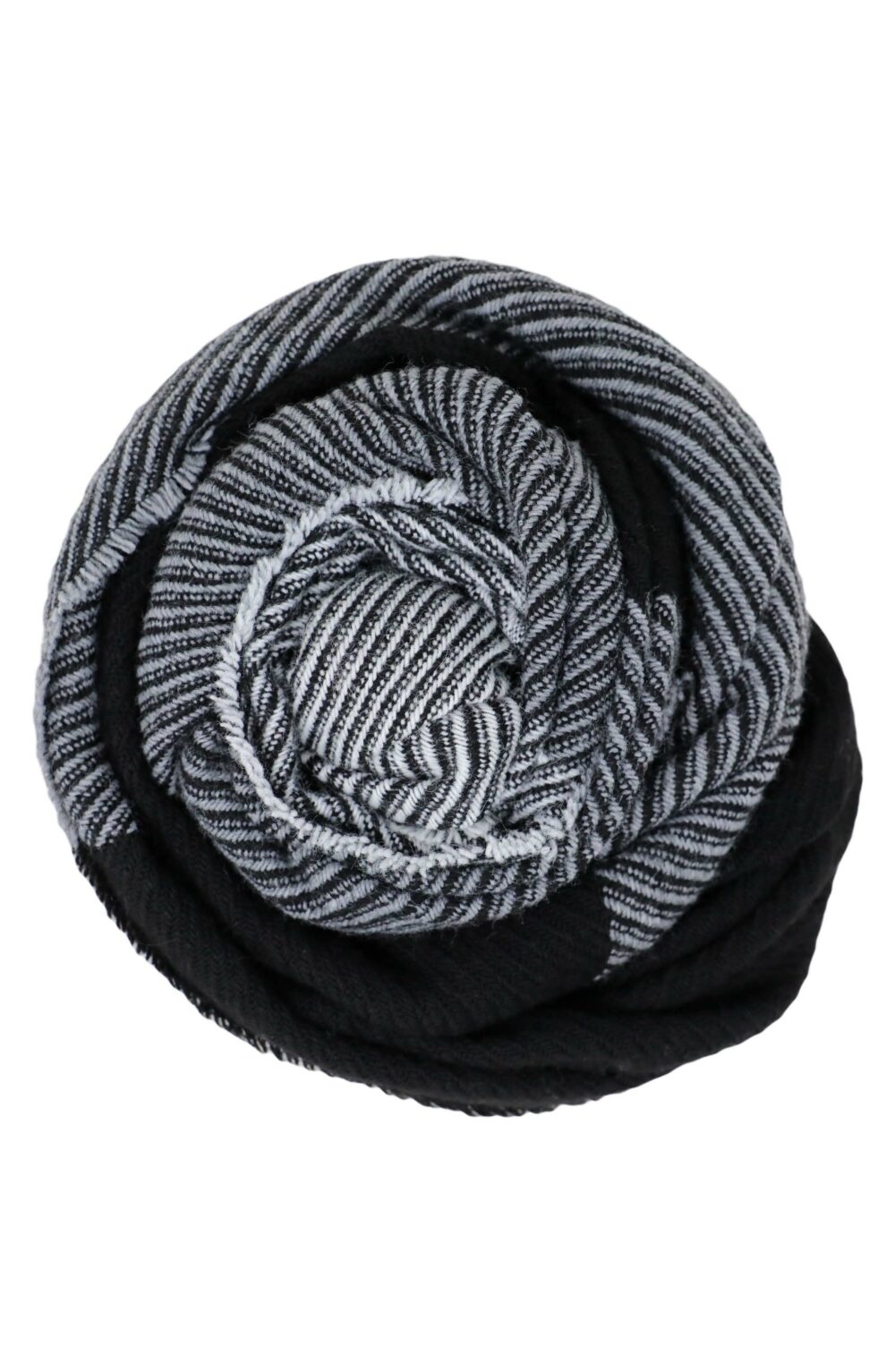 Elegant Women scarf stripped pattern black - Image 3